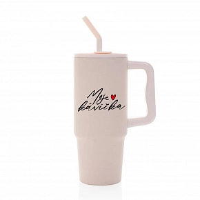 MOJE KÁVIČKA - růžový cestovní termohrnek 900 ml MOJE KÁVIČKA - růžový cestovní termohrnek 900 ml