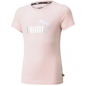 Dětské tričko ESS+ Logo Tee Jr 587041 růžové - Puma
