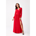 Dlouhé šaty SUK0420 188244 červené - Roco Fashion