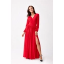 Dlouhé šaty SUK0420 188244 červené - Roco Fashion