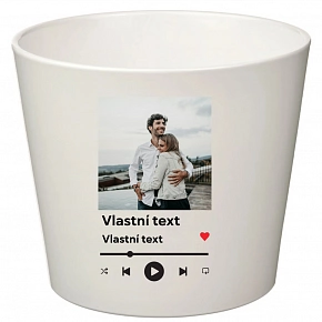Personalizovaný květináč s motivem přehrávače - velký Personalizovaný květináč s motivem přehrávače - velký