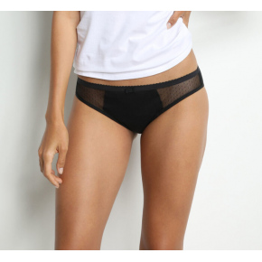 Menstruační noční kalhotky s krajkou PROTECT - MENSTRUAL LACE SLIP Černá - DIM
