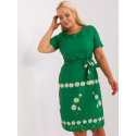 Dámské šaty plus size LK SK 505731.84 Zelená s potiskem - FPrice
