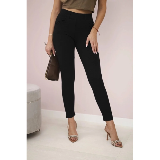 Bavlněné kalhoty s mašlí černé - Kesi