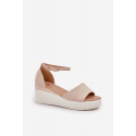 Bota na klínech JH519P béžové - Step in style
