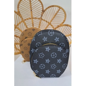 Dámská kabelka přes rameno ST-76 Černá vzor - Bruno Rossi