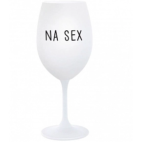 NA SEX - bílá  sklenice na víno 350 ml