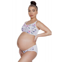 Dámská podprsenka kojící top Easy Bra MAMA basic bílá s květy  - Mitex