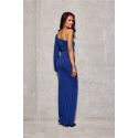 Dlouhé šaty DUK0426 modré - Roco Fashion