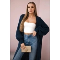 Dámský svetr dlouhý kardigan IT-8 Tmavě modrá - K-Fashion