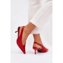 Dámské lodičky s otevřenou patou P-1436 Červená - Stephan Paris