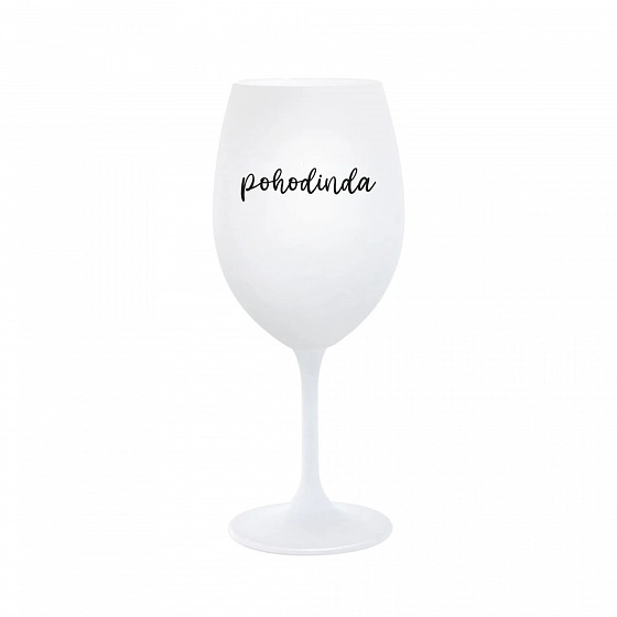 Sklenka POHODINDA - bílá sklenice na víno 350 ml