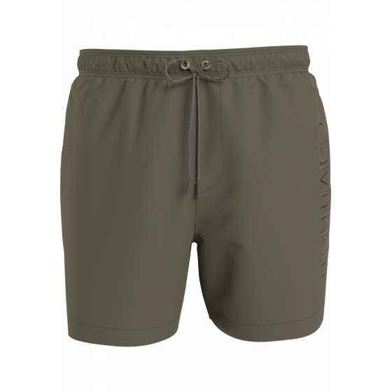 Pánské koupací kraťasy - KM00718 MSP - khaki - Calvin Klein