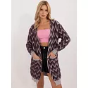 Dámský kardigan AT SW 2340 A.00 tmavě fialový - WoolFashion