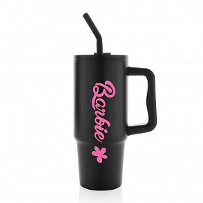 BARBIE - černý cestovní termohrnek 900 ml BARBIE - černý cestovní termohrnek 900 ml