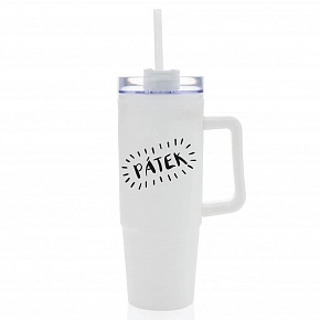 PÁTEK - bílý cestovní hrnek s průhledným víčkem 900 ml  