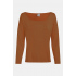 Dámský pyžamový top L/S CURVE NECK 000QS7006E GCU karamelová - Calvin Klein