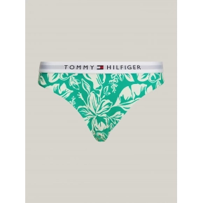 Dámské plavkové kalhotky UW0UW05366 0IE zelené se vzorem - Tommy Hilfiger