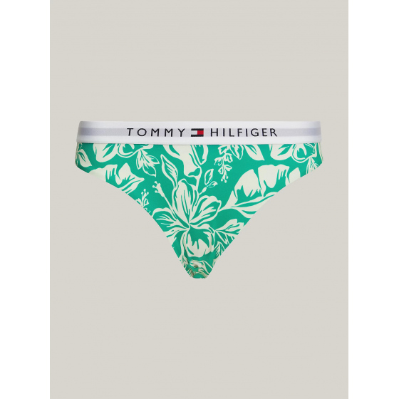 Dámské plavkové kalhotky UW0UW05366 0IE zelené se vzorem - Tommy Hilfiger