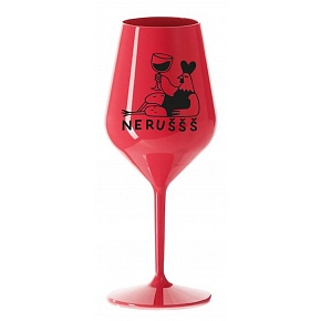 NERUŠŠŠ - červená nerozbitná sklenice na víno 470 ml NERUŠŠŠ - červená nerozbitná sklenice na víno 470 ml