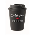 HRNEK DOBRÉ RÁNO. MILUJU TĚ! - černý termohrnek 300 ml