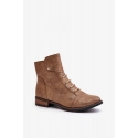 Dámské kotníkové boty ASA62-16 Hnědozlatá - Jezzi