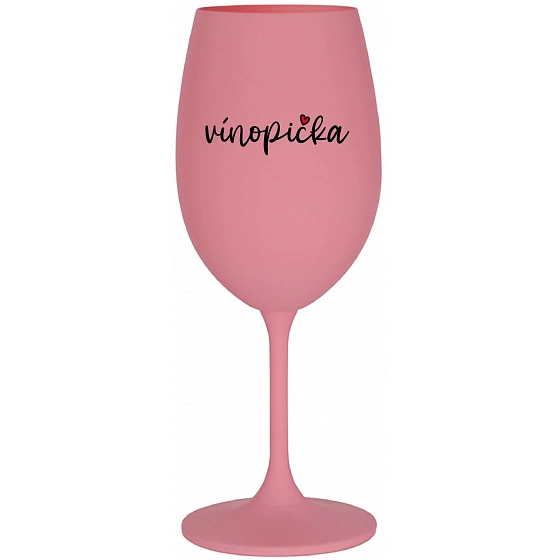 VÍNOPIČKA - růžová sklenice na víno 350 ml