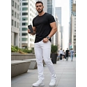 Pánské bílé džíny slim fit UX4487 bílé - FashionStreet 