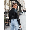 Dámské koženková bunda TY5370 černá - FashionStreet