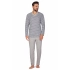 Pánské pyžamo 450 Šedá s modrou melange - REGINA