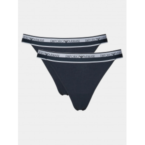 Dámská tanga 2Pack 164522 4R227 00135 tm. modrá - Emporio Armani