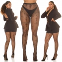 Dámské síťované punčocháče "Cross" R39128 černé - In-StyleFashion