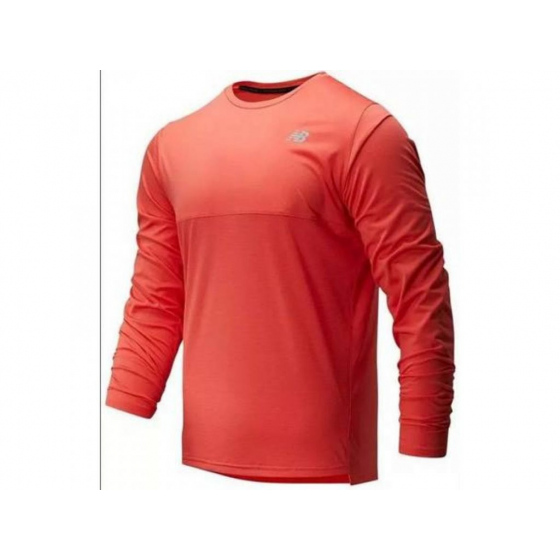 Pánské funkční triko s dlouhým rukávem MT93182 červeno-oranžová - New Balance