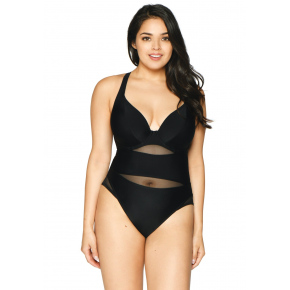 Dámské jednodílné plavky CS001605 Černá - Curvy Kate