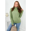 Svetr s rolákem S24-9  tmavá máta - Kesi