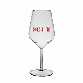 MILUJI TĚ - čirá nerozbitná sklenice na víno 470 ml