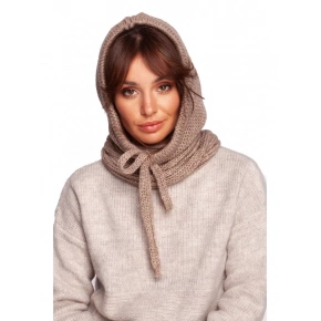 Dámská pletená kapuce BK095 béžová - BEwear Dámská pletená kapuce BK095 béžová - BEwear