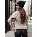 Dámská přechodná kožená bunda TY4744 béžová -  FashionStreet