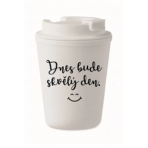 HRNEK DNES BUDE SKVĚLÝ DEN. - bílý termohrnek 300 ml