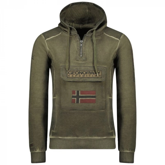 Unisex mikina Gymclass WU8270HGNO Khaki zelená - GEONORWAY