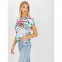 Dámská halenka WN BZ 4008-3.80 Světle modrá s květy - RUE PARIS