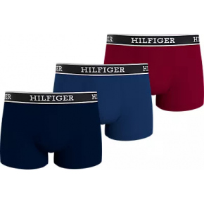 Pánské boxerky 3Pack UM0UM03185 0SX tm.modré/modré/vínové - Tommy Hilfiger