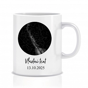Personalizovaný klasický bílý hrníček 300 ml s hvězdnou mapou