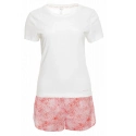 Dámské pyžamo QS6479E-SPN růžovobílá - Calvin Klein