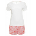Dámské pyžamo QS6479E-SPN růžovobílá - Calvin Klein