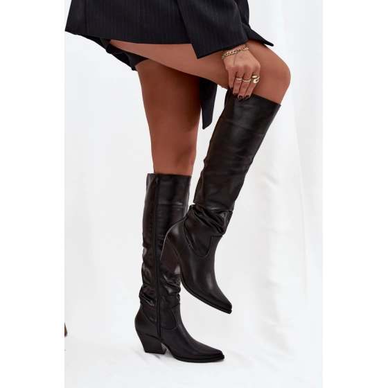 Dámské kozačky ML392 Černá - DIAMANTIQUE