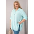Bavlněná mušelínová košile Plus Size 65622 mátová - Kesi