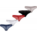 Dámská tanga 5 PACK dárkové balení UW0UW04995 0WR vícebarevná - Tommy Hilfiger