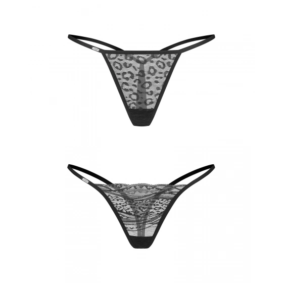 Dámská sexy tanga Clara 2-Pack černé - Obsessive