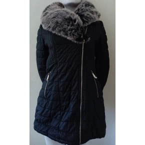 Dámská zimní bunda s kožíškem LD-5520 černá - Goodlooking